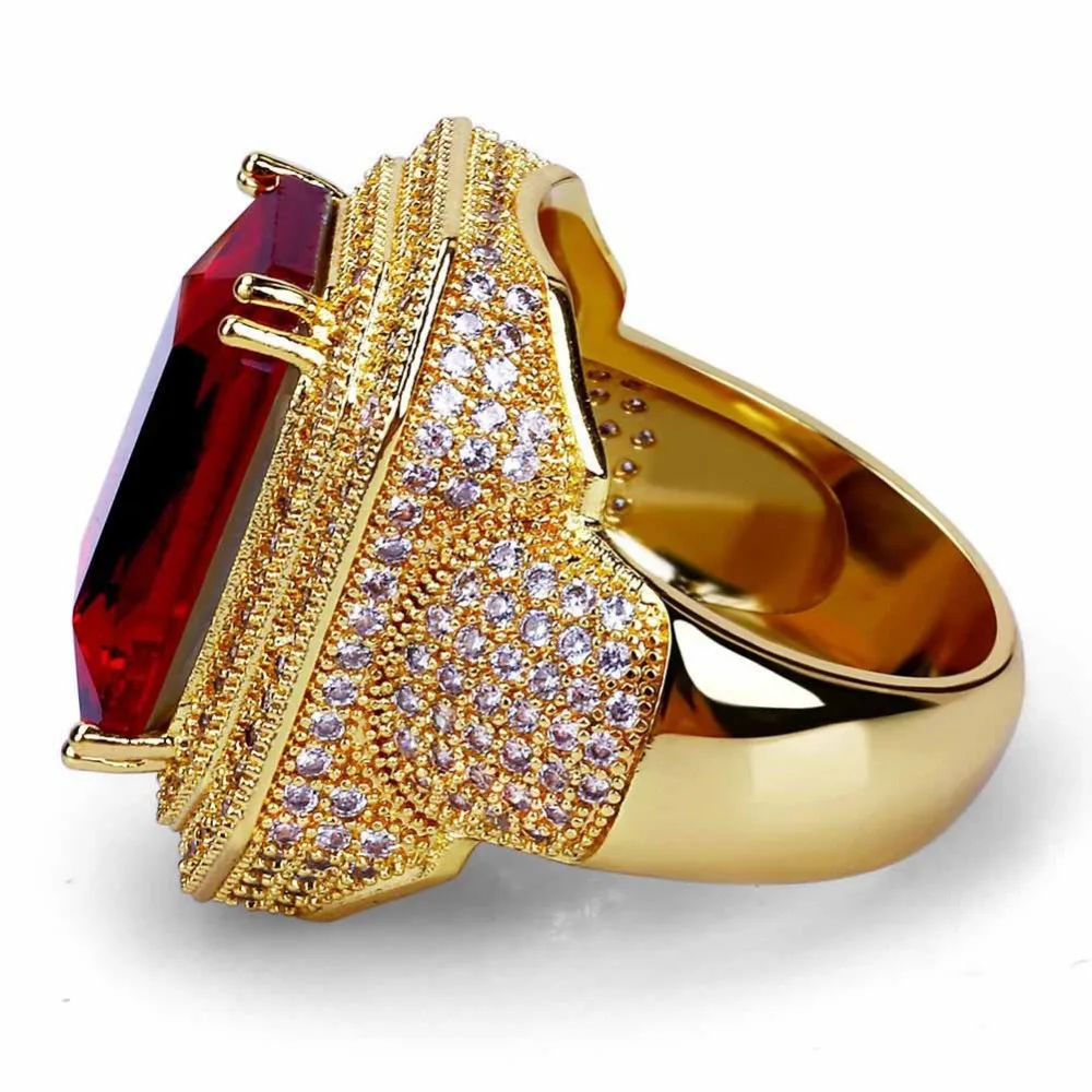 Фото Хип-хоп со Льдом Bling CZ мужские кольца уличных танцев Популярные в стиле 