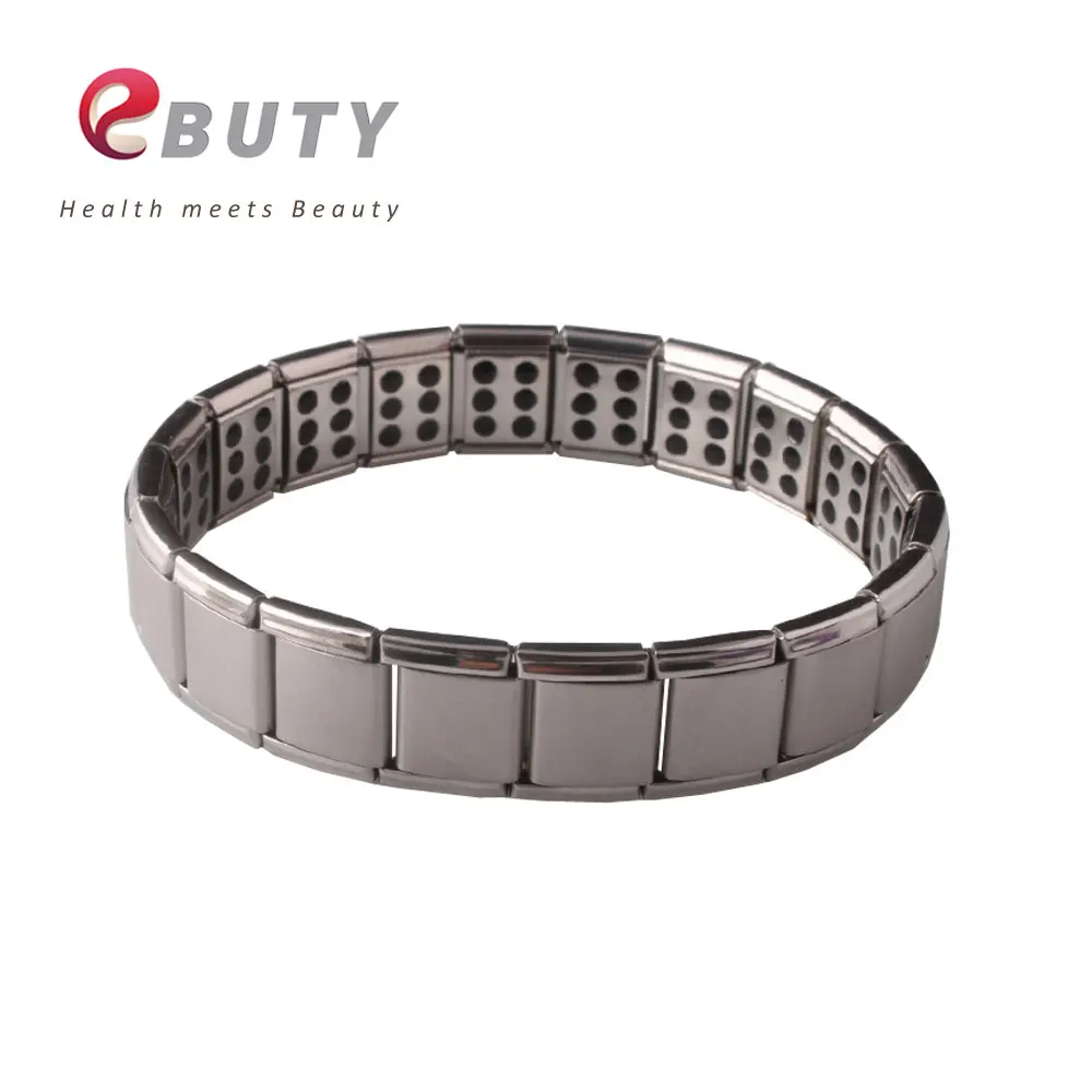 

EBUTY Fashion Bracelet Stainless Steel Hologram Bracelets With Energy Germanium Stone Wholesales Price 50pcs