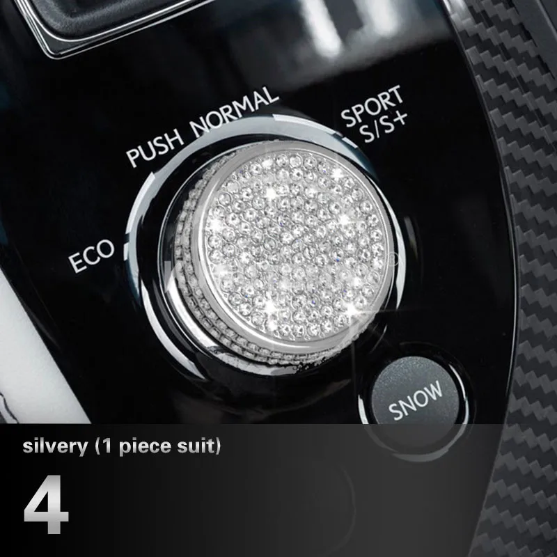 4.Silver KJAUTOMAX Кристальное украшение для LEXUS GS300 200T300H 450H кнопка запуска двигателя логотип инструмент Outle наклейка кольцо-часы - Название цвета: 4.Silver