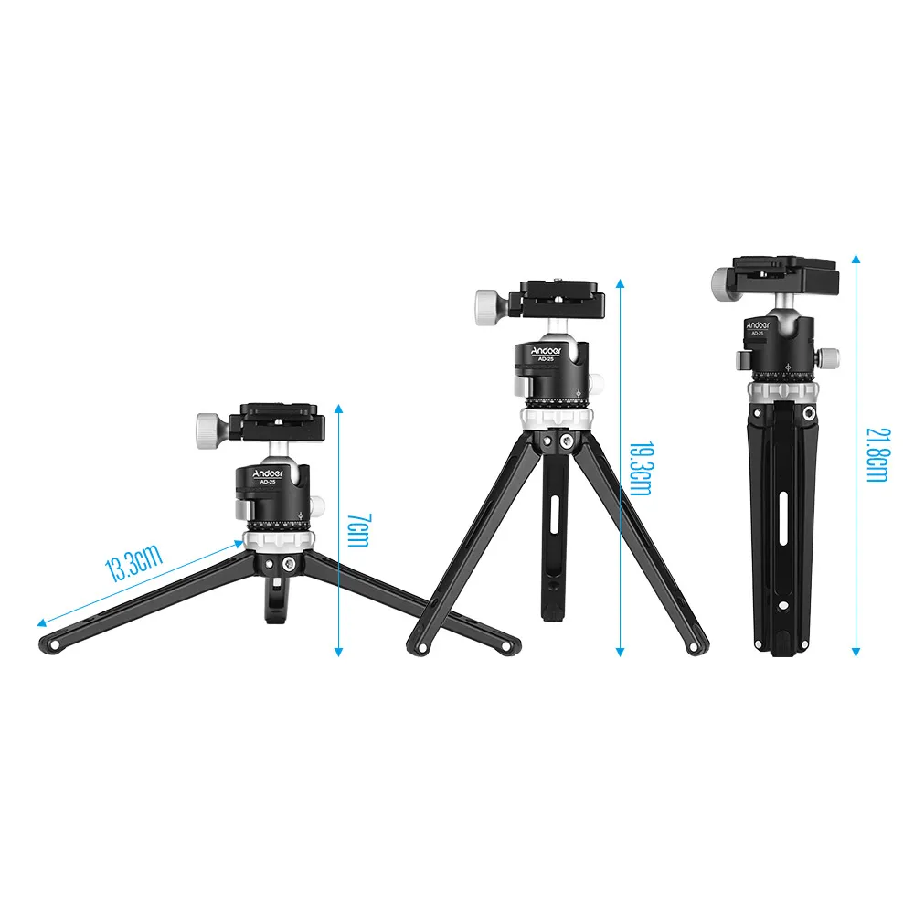 Мини штатив Andoer для телефона GoPro Hero 7/6/5/4/3 + Максимальная нагрузка 10кг/22Lbs iPhone X 8 7 Plus