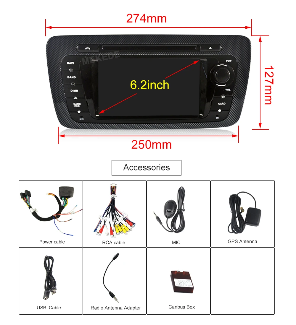 MEKEDE ips экран DSP 4+ 64G Автомобильный dvd-плеер радио для сиденья Ibiza 2009 2010 2011 2012 2013 автомобильный стерео gps навигация wifi BT