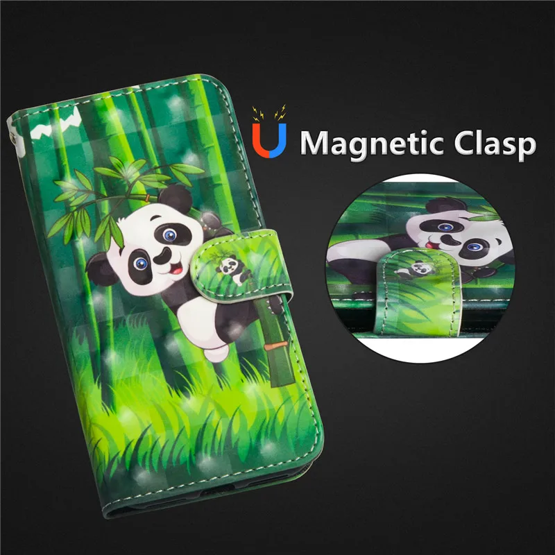 

Wekays Cover Cute Cartoon Panda Leather Flip Fundas Case For Coque Motorola Moto G5S G6 Plus X4 E4 E5 C Plus Z3 Play Cover Cases