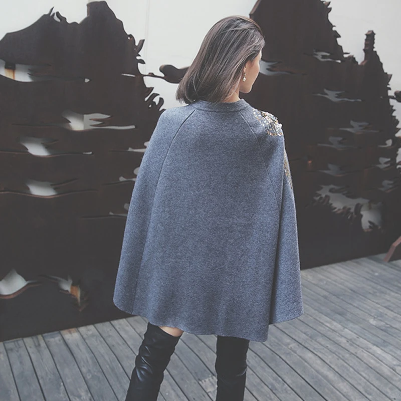 Women Jacket Sale Autumn Winter High Quality 2017 New Runway Coat Women's Stand Collar Luxury Beading Sequin Elegant Knitting | Женская