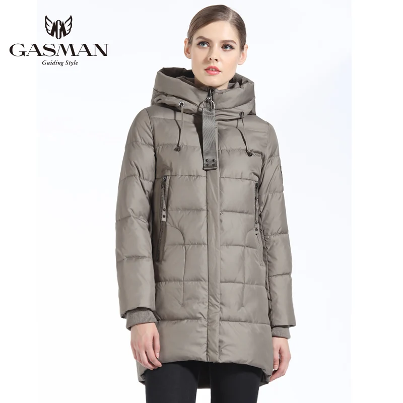 732 army green GASMAN Новая Зимняя Коллекция Теплая Женская Куртка Модный пуховик зимний женский Средней Длинны Женская Парка с Капюшоном зимнее пальто С Длинным Рукавом Высокого Качества Зимняя Одежда для женщин - Цвет: 732 army green