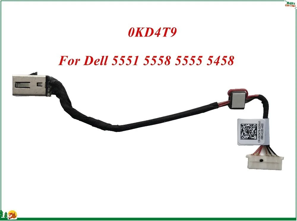 Разъем питания для ноутбука с кабелем KD4T9 0KD4T9 Dell Inspiron 5551 5558 5555 14 5455 5458 DC30100UI00 100%