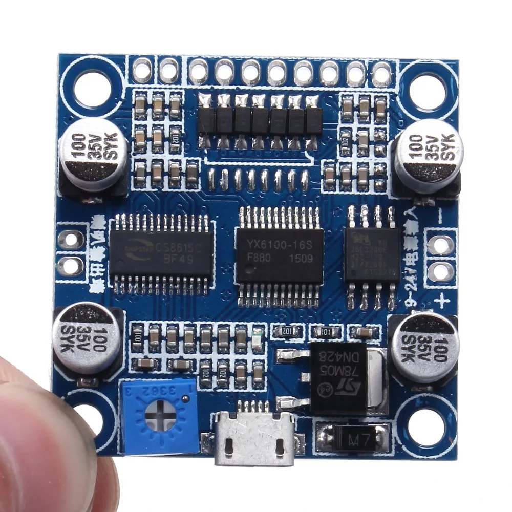 Голосовой MP3 Усилитель плата модуль кнопка управления 15 Вт UART для SPIFLASH tf-карты U-Disk