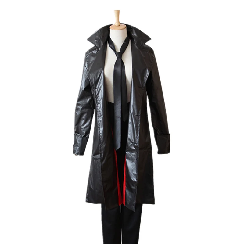 Аниме HITMAN REBORN! Косплэй Rokudou Mukuro костюмы униформы PU длинный плащ Пыльник со штанами