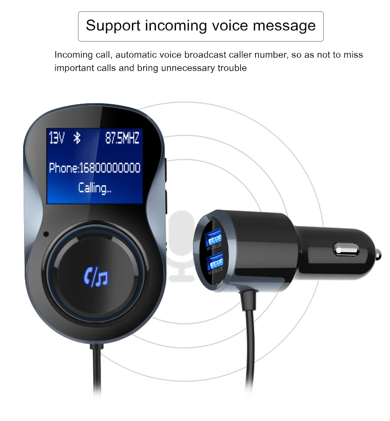 Новые Горячие Bluetooth Handsfree Car Kit Музыка MP3 плеер fm передатчик Dual USB Зарядное