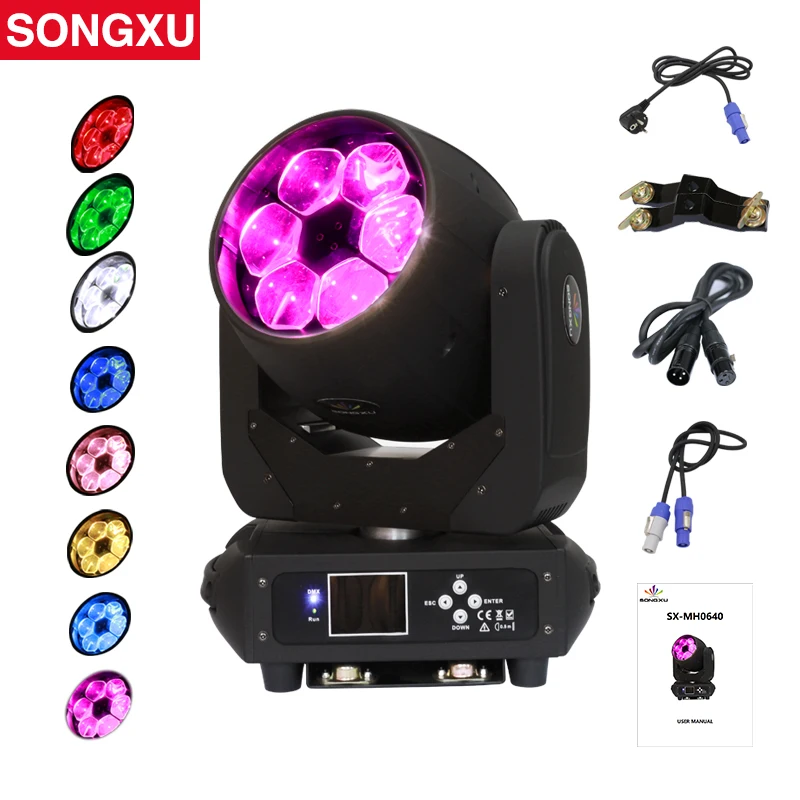 Bee Eyes Moving Head Light 6X40W RGBW 4IN1 WASH DMX channel DJ stage beam wash moving/SX MH0640|Эффект освещения сцены| |