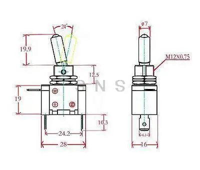 12 V/20A красный светодиодный подсветкой включения/выключения SPST автомобилей