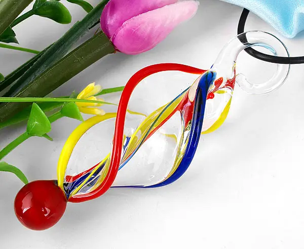 1 шт./лот витое ожерелье с кулоном из красного стекла Мурано|pendant necklace|glass necklace