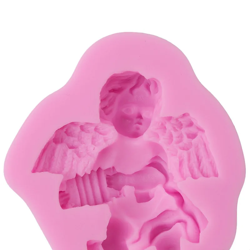 Милый ангел мальчик с электронной формой органа 3D Силиконовые формы торта