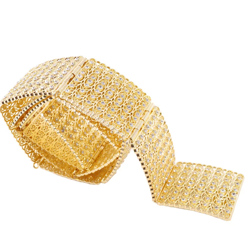 Full diamond Moroccan style belt for the bride's sumptuous gold jewelry waist chain for the Arabian women's gown wedding belt