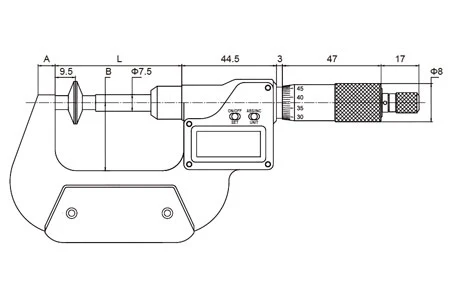 IP65 0 001 мм Микрометр для электронного диска водонепроницаемый шпиндель 1 дюймов 290