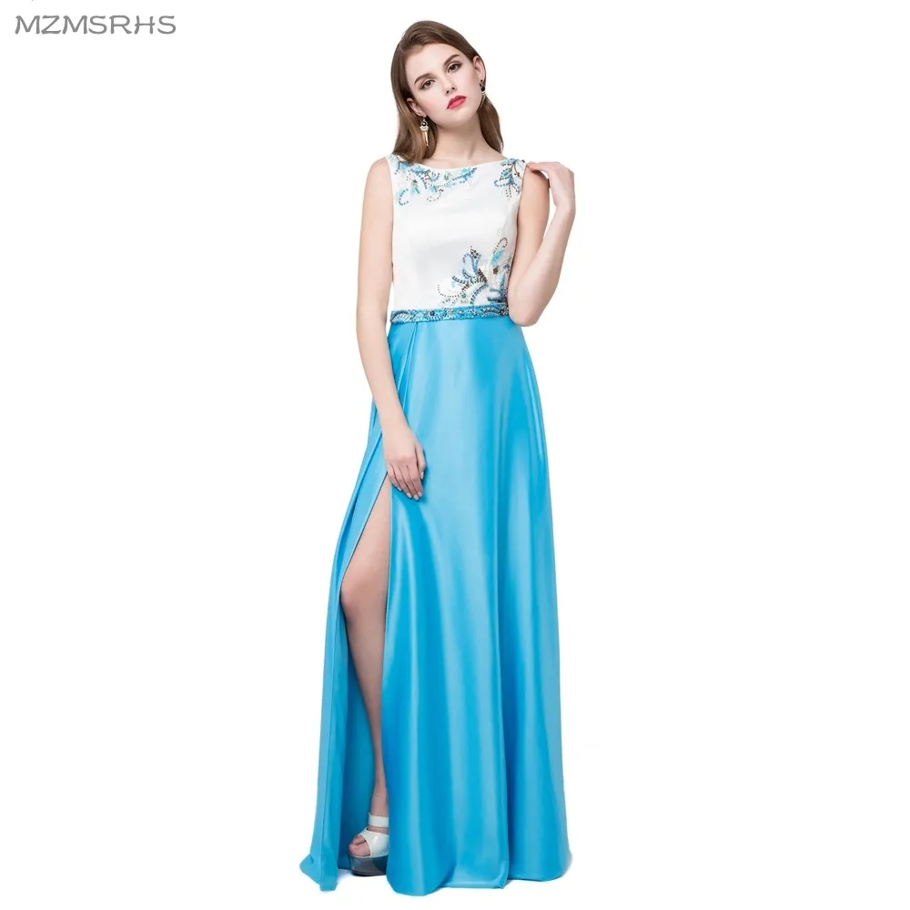 

Женское вечернее платье Robe De Soiree, длинное сатиновое платье с бусинами по бокам, с глубоким вырезом, длиной до пола