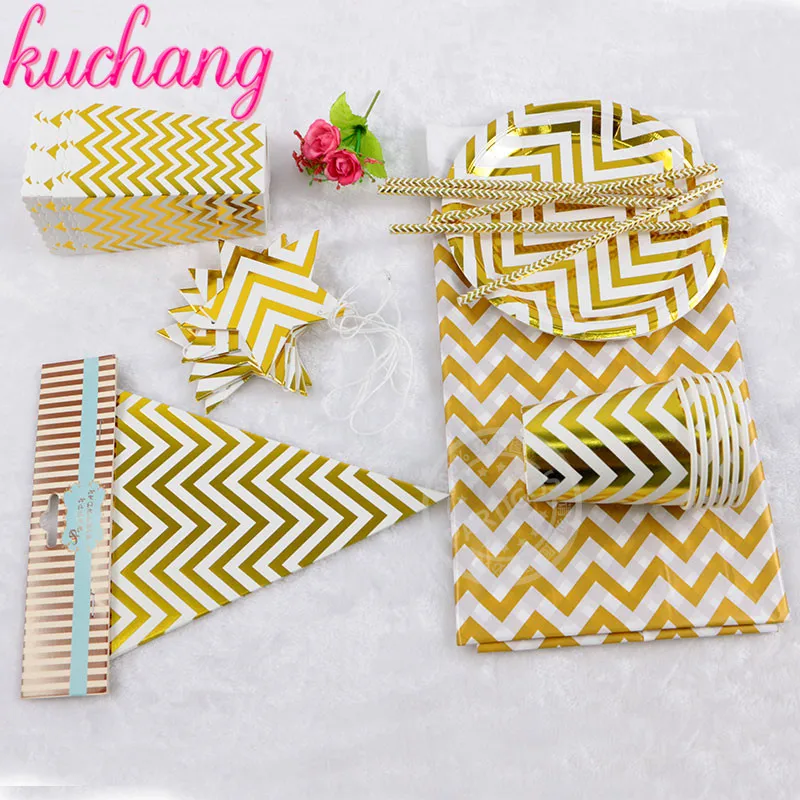 Высококачественная одноразовая посуда золотые и серебряные бумажные тарелки в