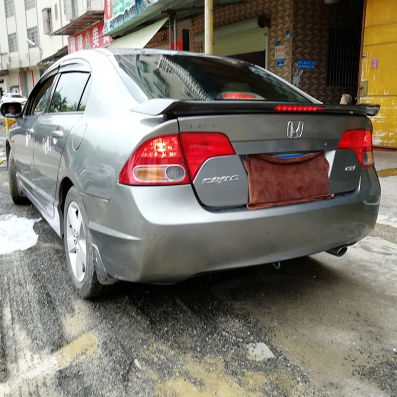 Для Honda Civic спойлер Высокое качество ABS Материал заднее крыло автомобиля праймер цвет задний спойлер с светодиодный свет 2005-2011