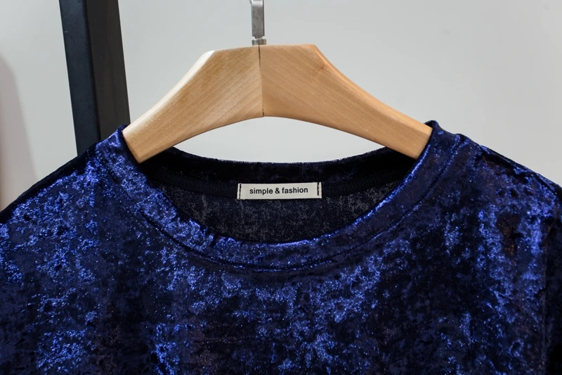 

summer new Korean product gold velvet short-sleeved T-shirt female loose thin simple pure color wild bottoming shirt students