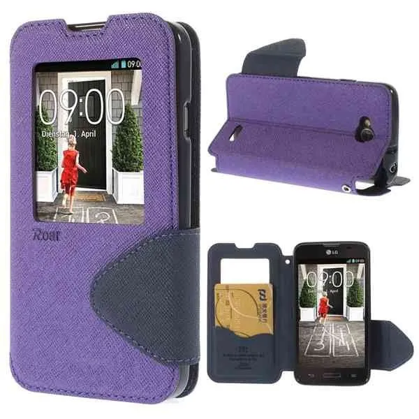 Luxury Roar Korea Diary View Window Protective Phone case Leather Case Cover for LG L70 D320 Dual SIM D325 Wallet Flip | Мобильные