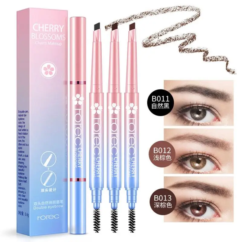 

HanChan Rotatable Waterproof Eyebrow Pencil Natural Long Lasting Easy to Wear Eye Brow Pen Cosmetic Makeup Tool