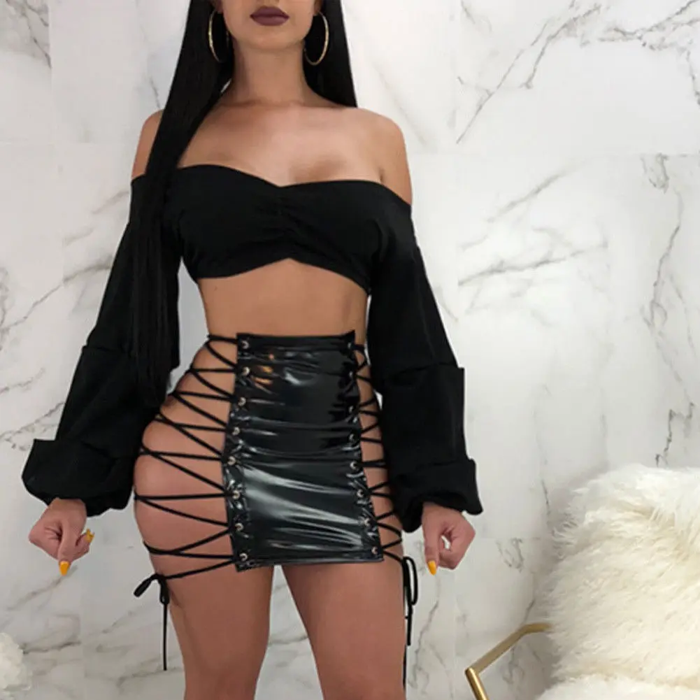 Модные женские туфли пикантные Высокая Талия Bandge кожа Карандаш Bodycon коротким