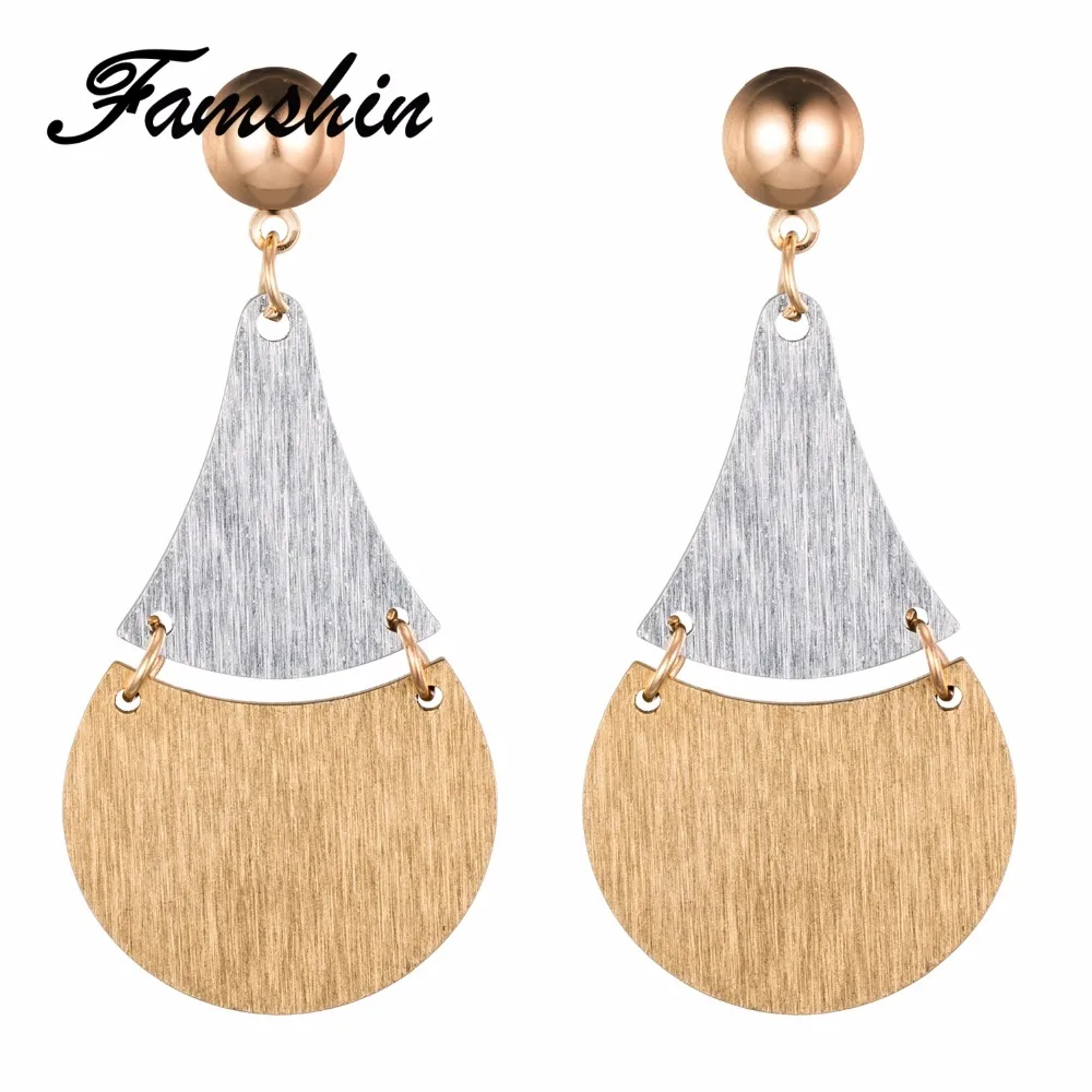 Женские винтажные серьги подвески FAMSHIN Bijoux из нержавеющей стали вечерние