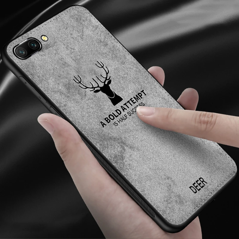 Тканевый чехол с оленем для телефона Huawei Honor 8 9 10 lite мягкая задняя крышка краями 9i