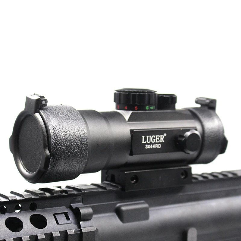 LUGER 3X44 красный зеленый горошек тактический прицел тактический оптика подходят 11/22 мм ласточкин хвост для охоты винтовка пневматический