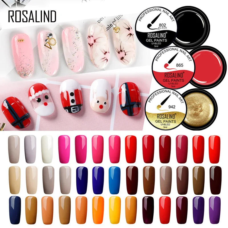 

ROSALIND 5ML Painting Hybrid Nail Gel Polish Soak Off UV LED Semi Permanent Nail Art Design For Manicure Gel Polish Varnishes