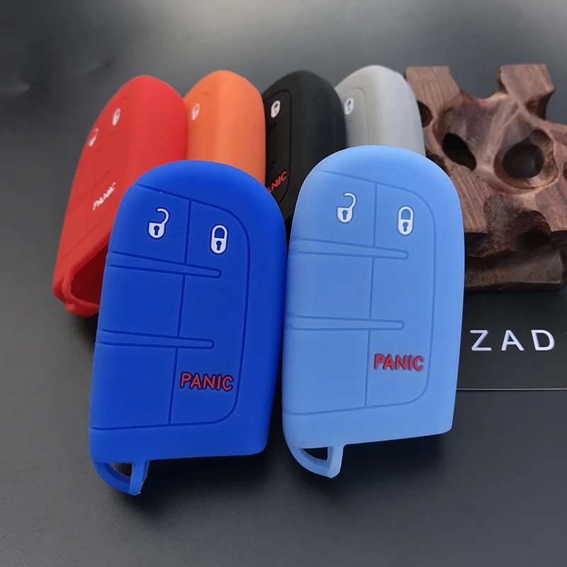 Чехол для ключа ZAD из силикона и резины чехол-держатель JEEP Chrysler Dodge JCUV Fiat 500X 2 + 1