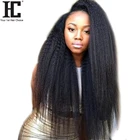 HC 360 парик с фронтальным кружевом, кудрявые прямые предварительно отобранные волосы, перуанские Реми человеческие волосы парики 180% натуральный черный парик