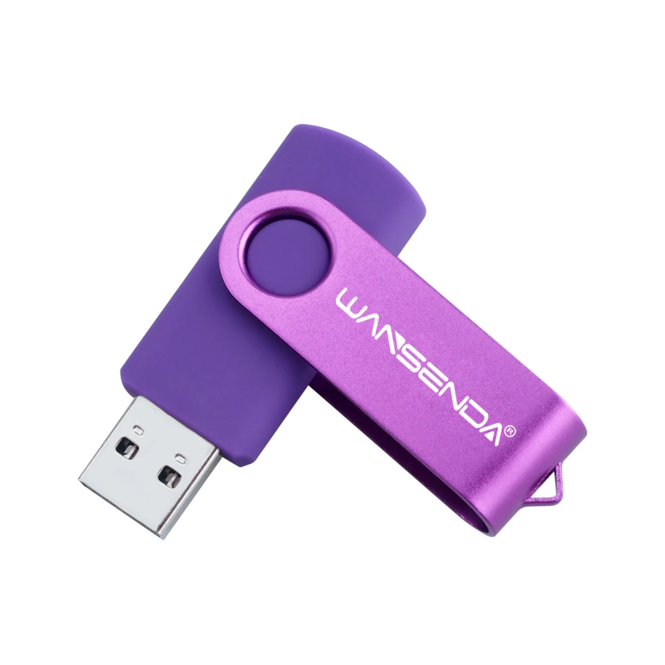 WANSENDA вращающийся USB флеш накопитель металлический 8 ГБ 16 32 64 128 256 высокоскоростной
