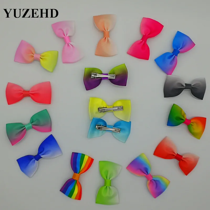 30 шт. Cartton Grosgrain ленты банты, заколки для волос 3 ''Единорог узор Луки с зажимы «крокодил» для школьницы Бутик волос лук