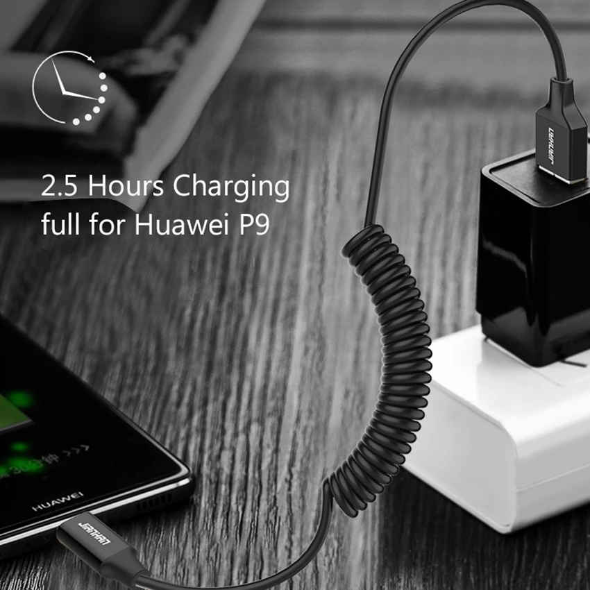 Кабель USB Type C с пружиной 5 В 2 4 А для Xiaomi кабель быстрой зарядки и передачи данных