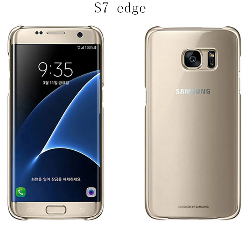 Чехол для samsung Galaxy S7 S7 edge, прозрачный чехол на заднюю панель, Жесткий ПК, ударопрочный, 360, милый роскошный полный защитный чехол, черный, золотой, синий