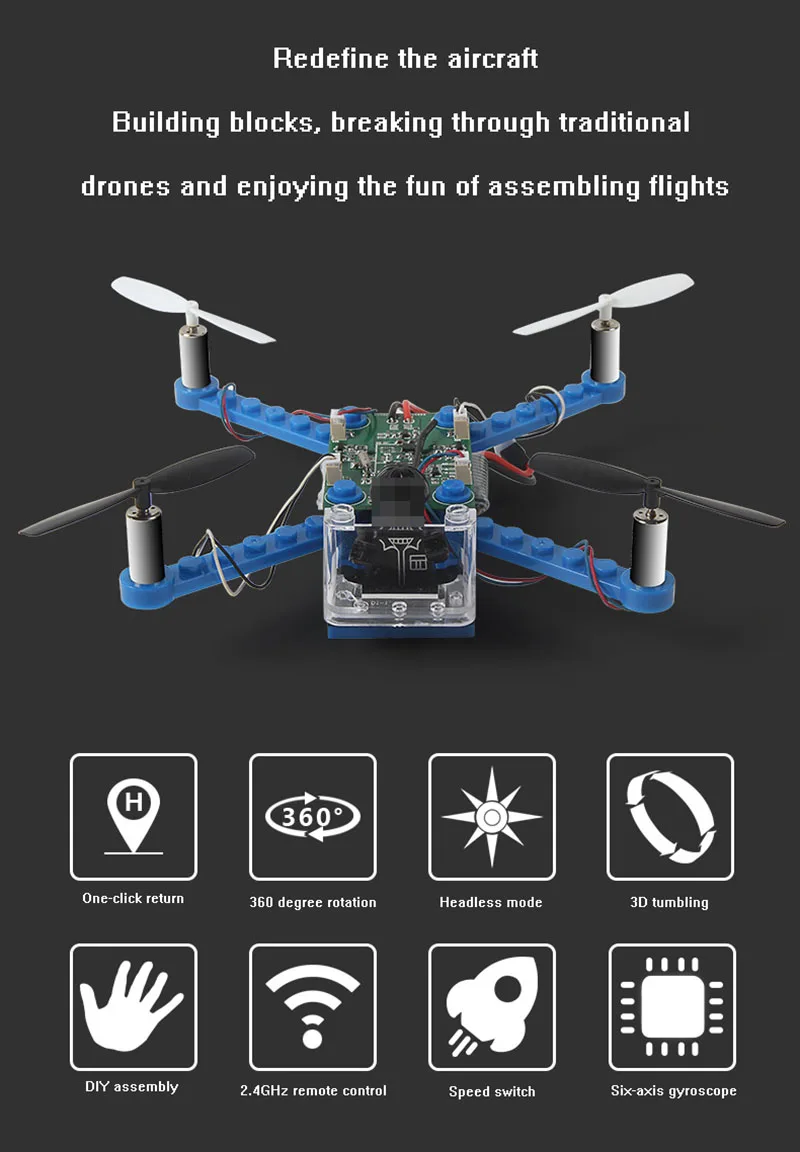 RC вертолет DIY строительные блоки Дрон 2,4G 4CH мини дроны 3D DIY Кирпичи Квадрокоптер Сборка DIY Развивающие игрушки