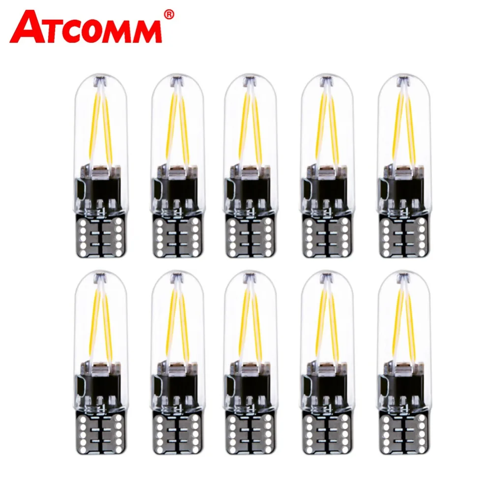 ATcomm 10 шт. T10 Светодиодная лампа RGB теплый белый 4300K 12 В W5W Canbus светильник s лампы для