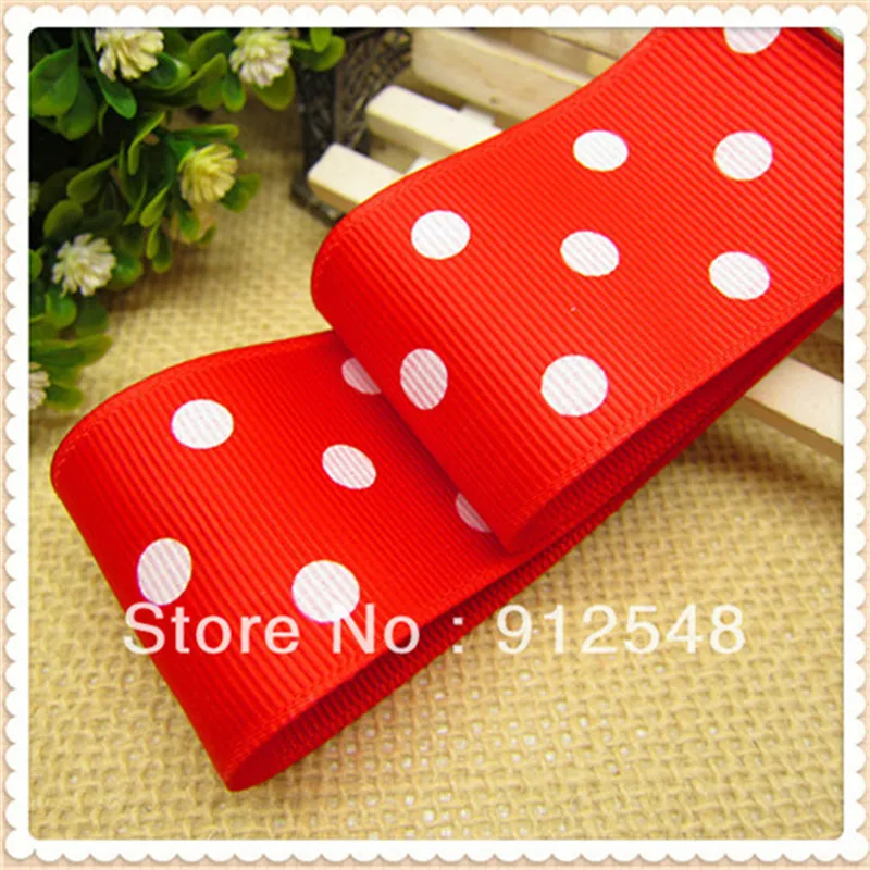 YJHSMY 1 1/2 &quot(38 мм) 5 ярдов/lot ширина 100% полиэстер печатных grosgrain ленты в горошек