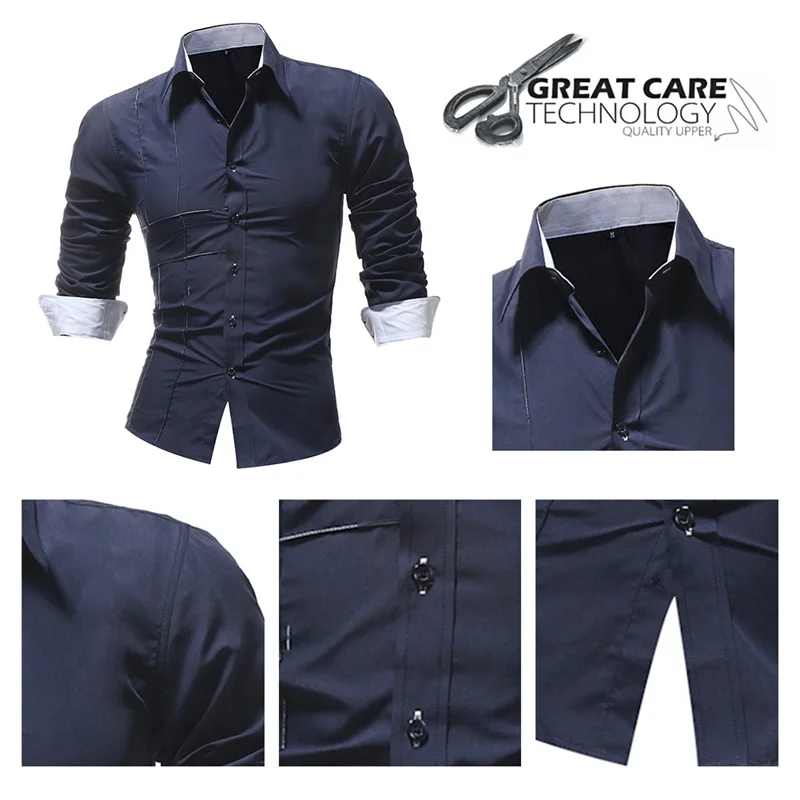 YUNCLOS новые мужские блузки деловые повседневные рубашки модная брендовая одежда