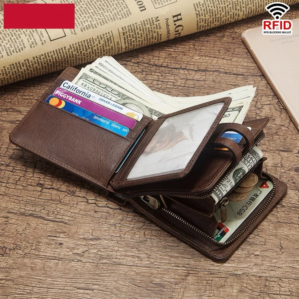 Rfid ID Card Holder мужские кошельки сумка для денег Мужской винтажный черный короткий