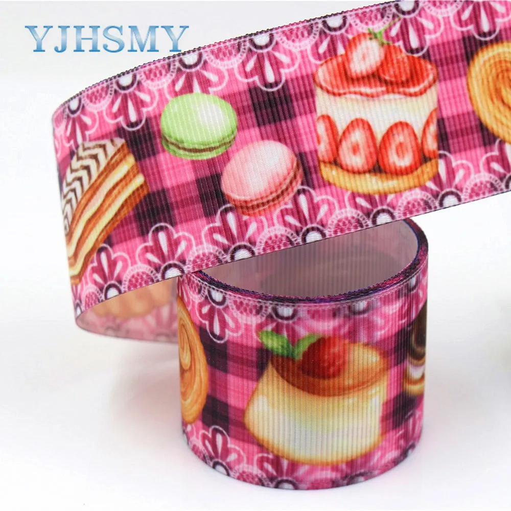 YJHSMY I-19320-641 38 мм 5 ярдов фрукты Термальность с печатным рисунком grosgrain ленты бантом