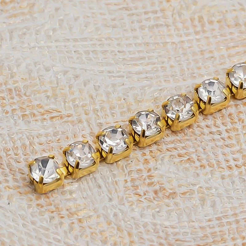 YANSTAR 10Yards Single Row Hot fix Rhinestone Cup Chain SS12 Setting Close Set Gold Rose YS972 | Дом и сад