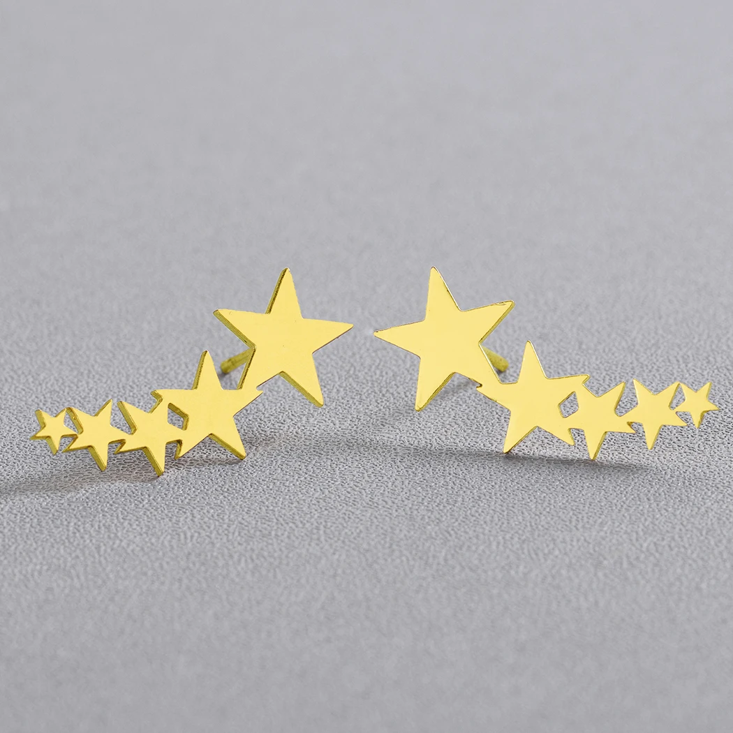 Новые женские модные серьги Kinitial со звездами из нержавеющей стали милые