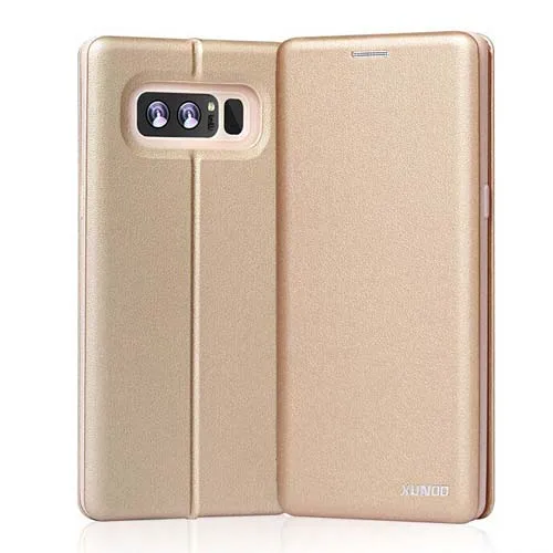Xundd 360 полная защита Магнитный флип-чехол для samsung Galaxy Note 8 6,3 дюймов Кожаный противоударный чехол-кошелек - Цвет: gold