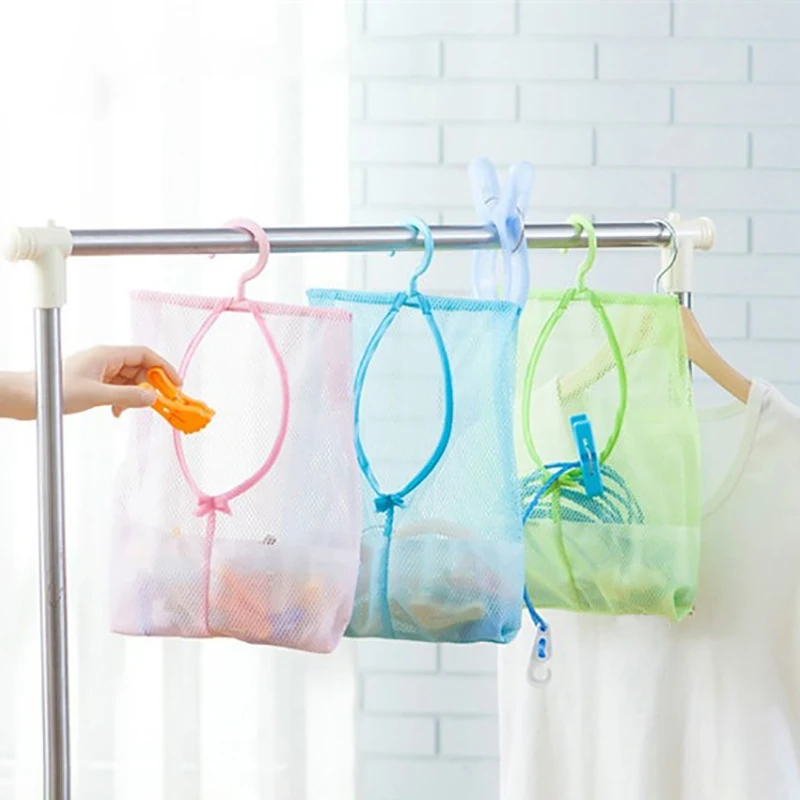 Laundry Basket Kitchen Bathroom Clothesline Storage Dry Pillow Shelf Mesh Bag Hook Clothespin Multi-purpose Net Organizer | Дом и сад