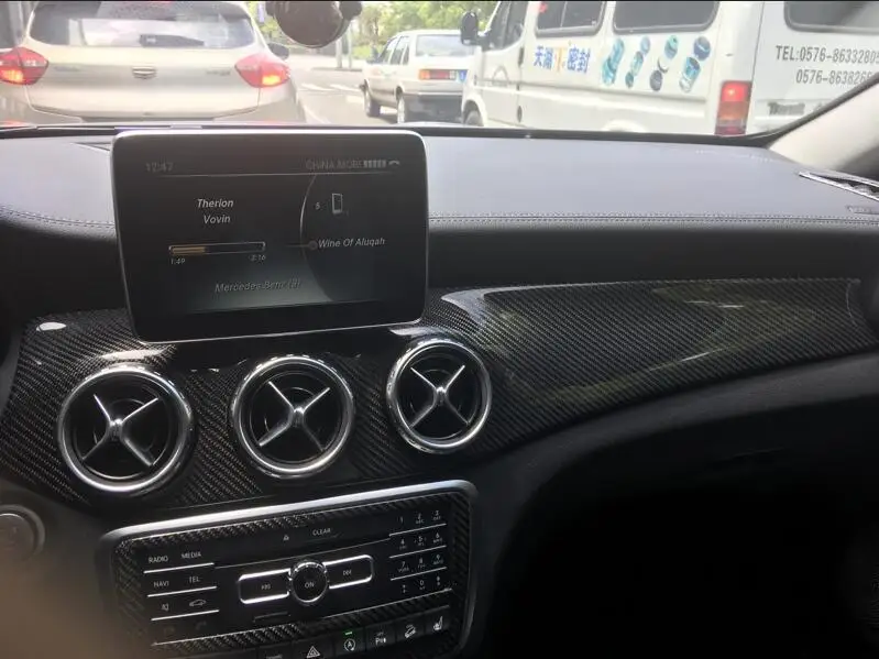 CARBON FIBER Углеродное волокно приборной панели отделкой Кондиционер Vent отделка для бенц CLA W117 GLA X156 CLA180 CLA200 CLA220 CLA250 CLA45 GLA200 GLA45 - Название цвета: CARBON FIBER
