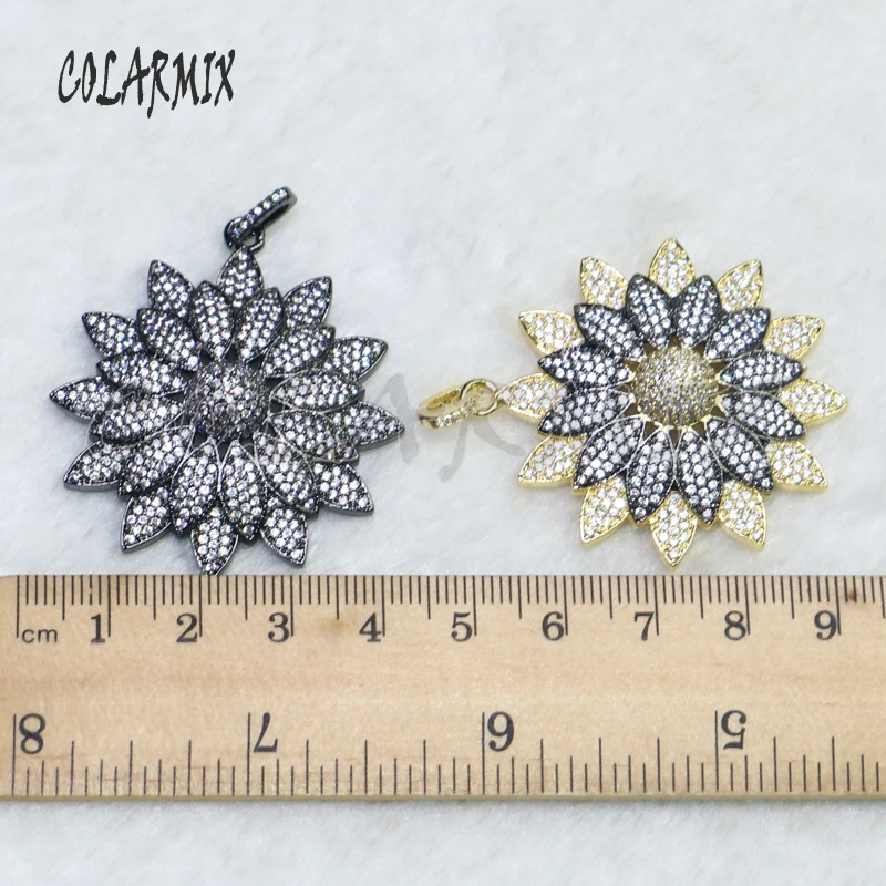 

5 pieces flowers pendant with daisy retro zirconia necklace pendants wholesale jewelry for women pendants beads 5147