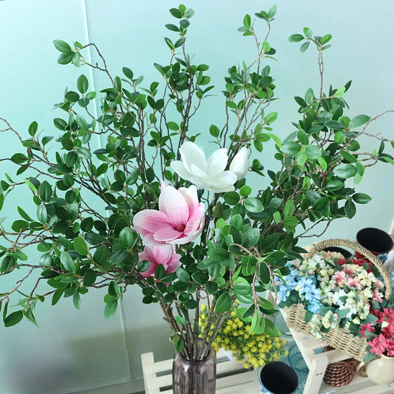 Flone DIY свежие искусственные настоящие сенсорные ветви с зелеными листьями
