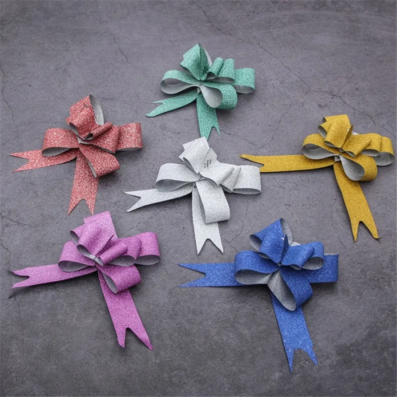10pcs/pack DIY Pull Flower Ribbons Gift Wrapping Happy New Year Wedding Birthday Party Supplies Home Decoration | Дом и сад