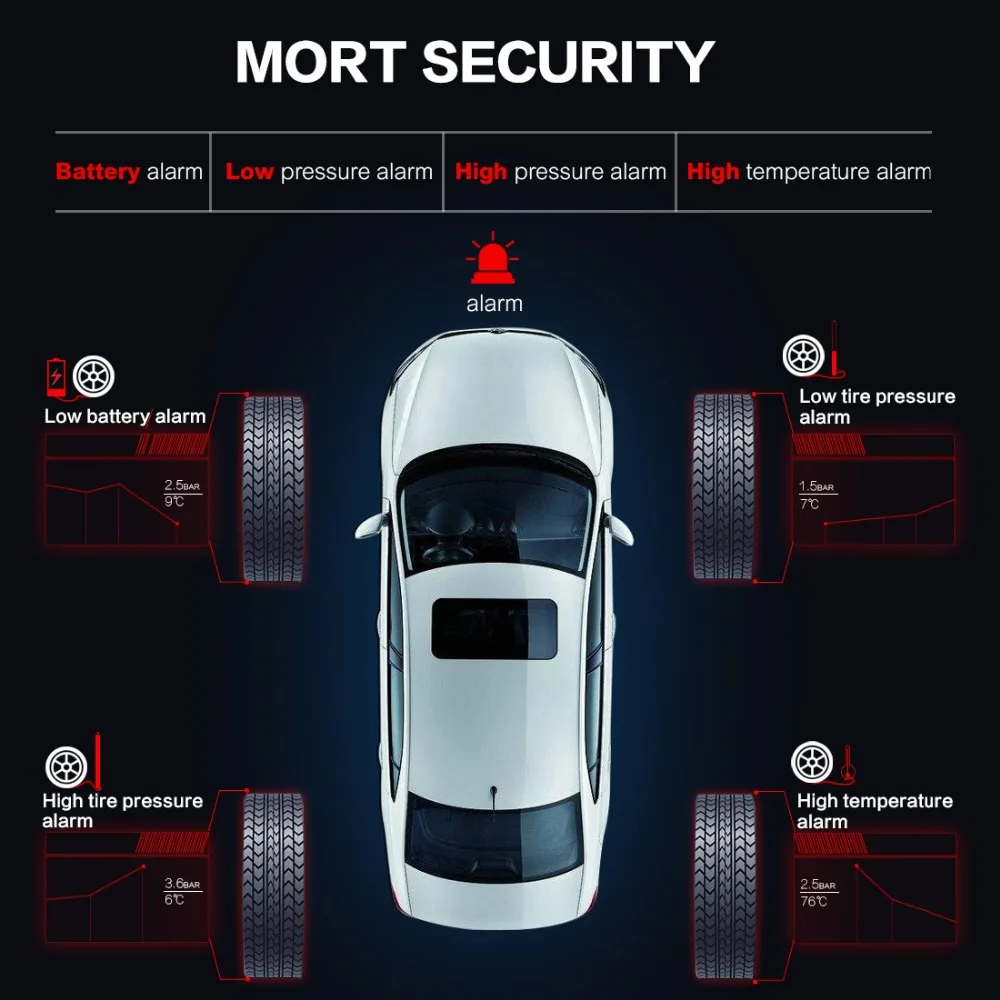 Autel TPMS Датчик 433 МГц 4 шт. инструмент для ремонта шин автомобиля датчик давления в